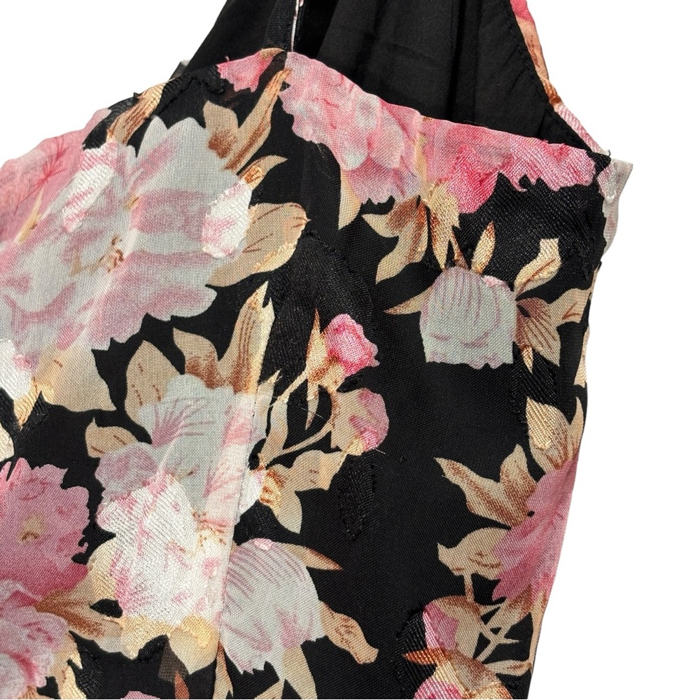Lulus Black Floral Mini Faux Wrap Formal Dress size Small NWT - Picture 9 of 15